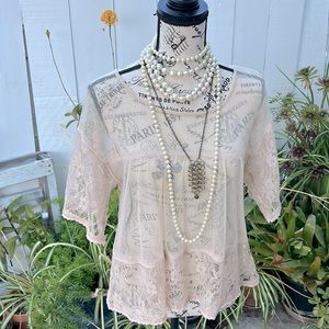 O’Neill Truly Blush Sheer Lace Top